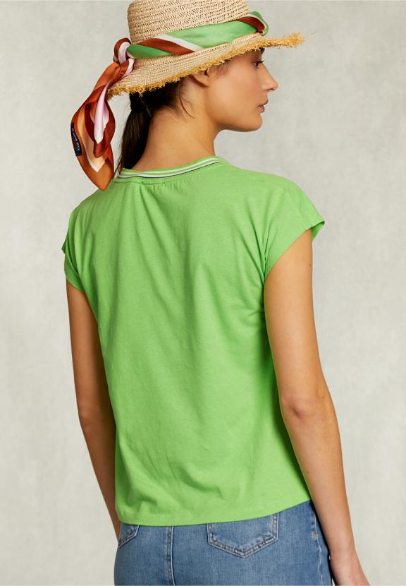 Green Cotton Sleeveless T-Shirt - Groen