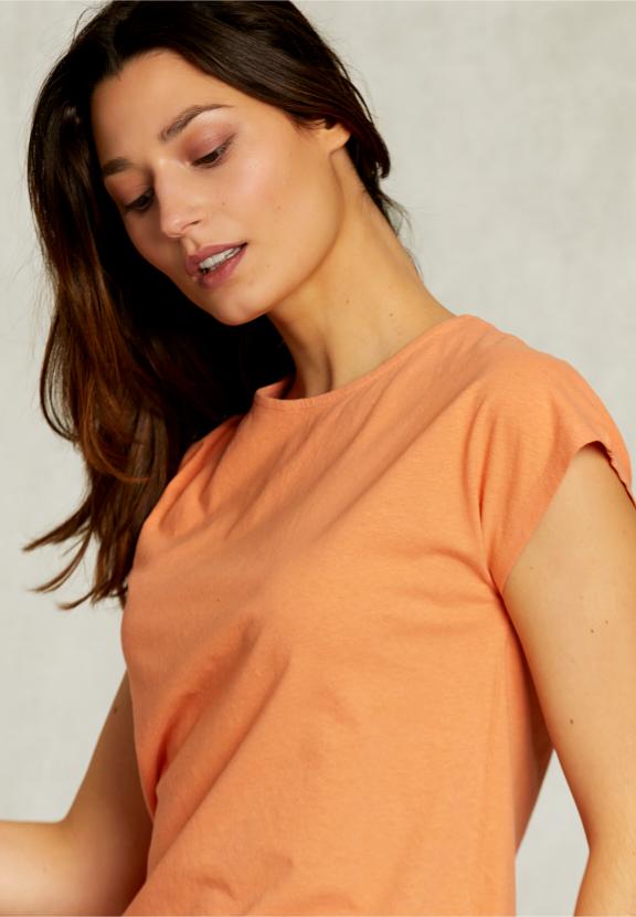 Orange Cotton Sleeveless T-Shirt - Oranje