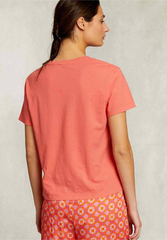 Red Basic V-Neck T-Shirt - Oranje