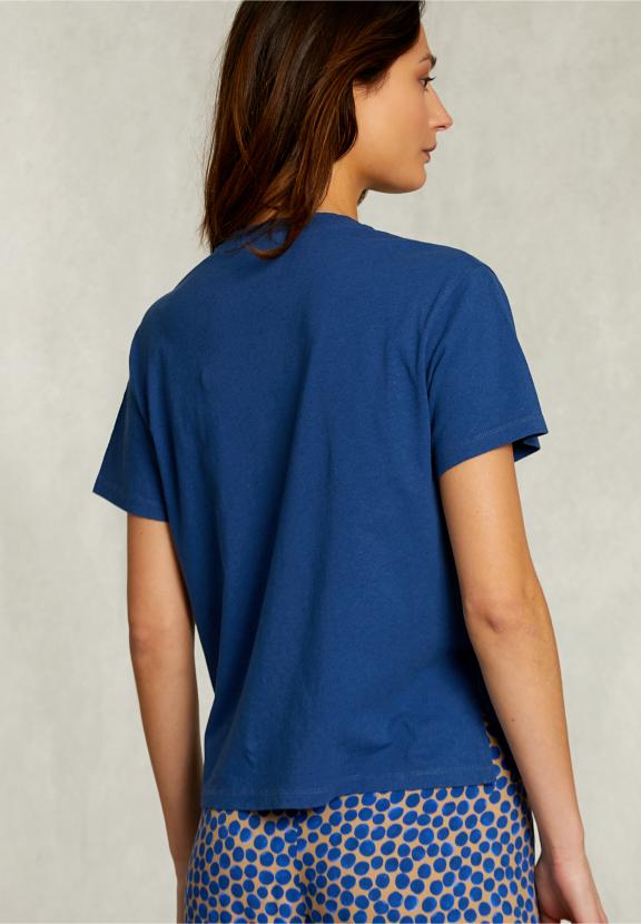 Blue Basic V-Neck T-Shirt - Blauw