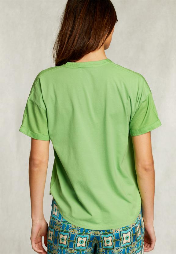 Green V-Neck Blouse With Pocket - Groen