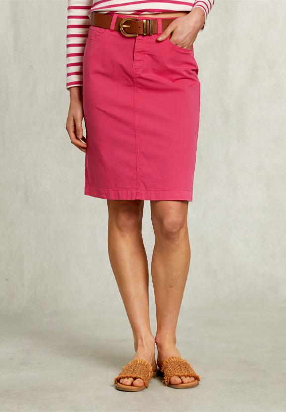 Fushia Uni Midi Skirt - Roze