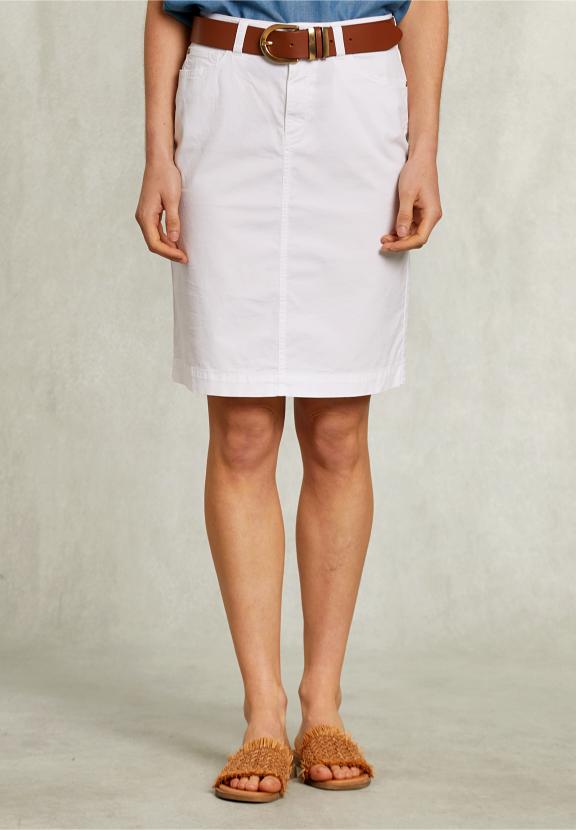 White Uni Midi Skirt - Blanc