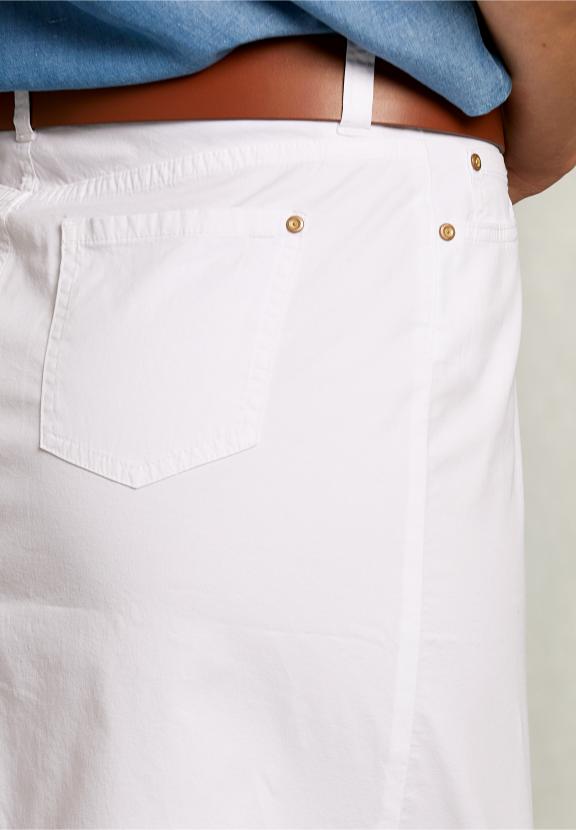 White Uni Midi Skirt - Blanc