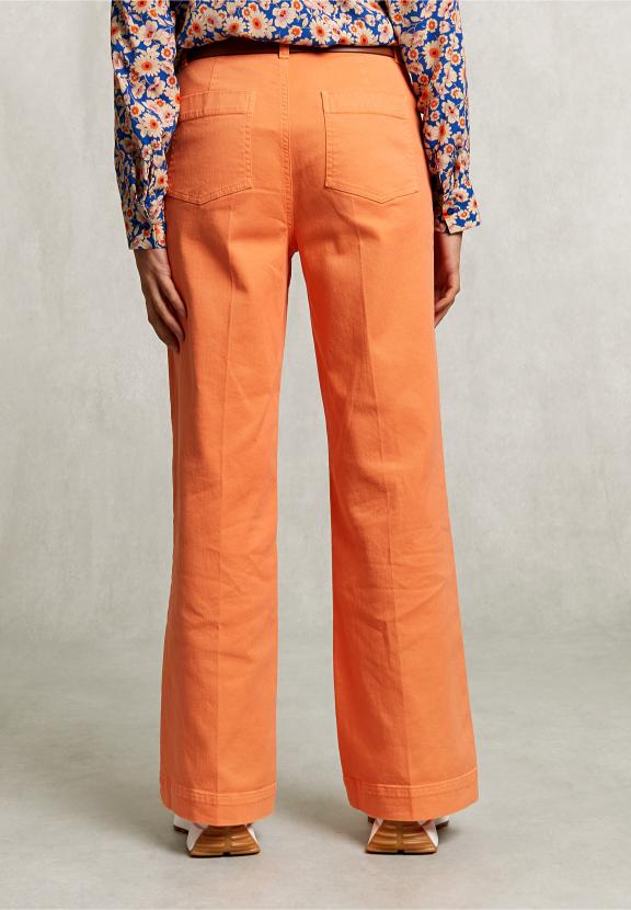 Orange Wide Cotton Pants - Oranje