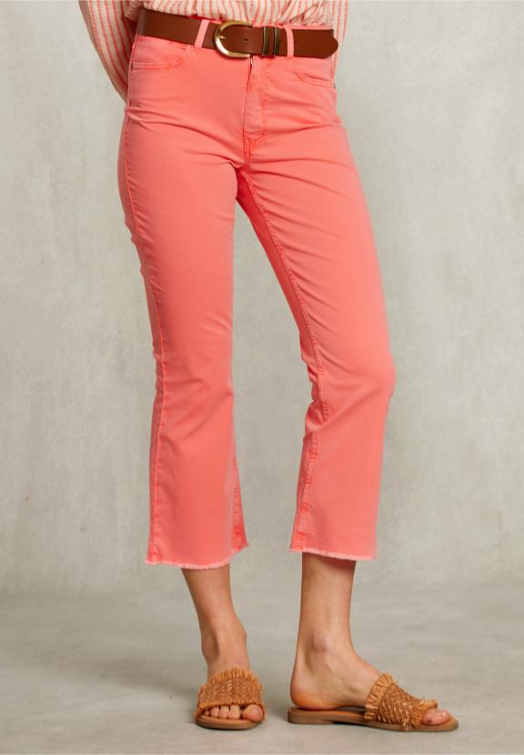Pink Cropped Flare Pants - Roze