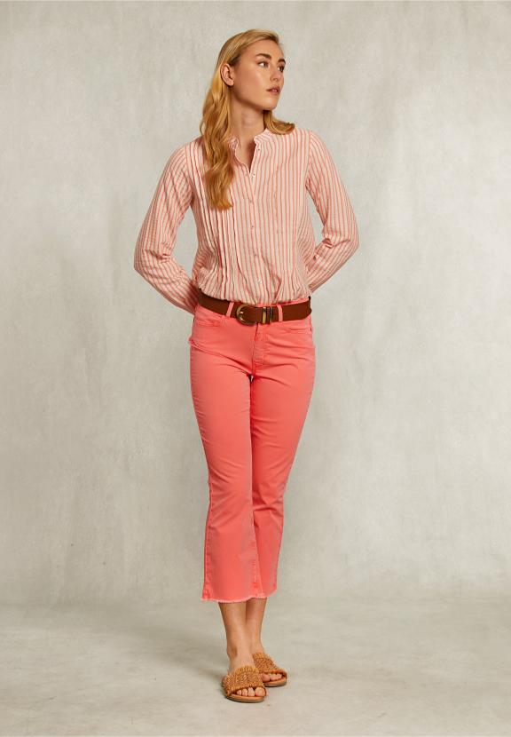 Pink Cropped Flare Pants - Roze
