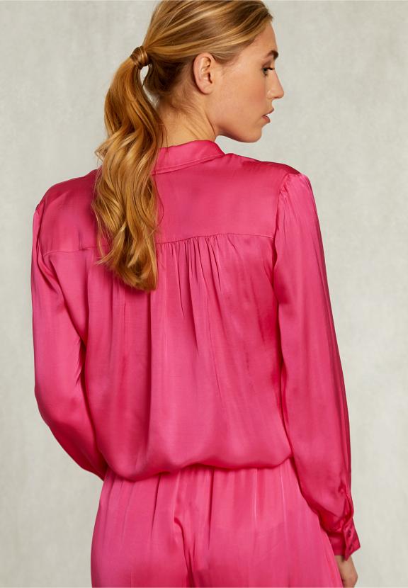 Fushia Viscose Blouse With Buttons - Roze