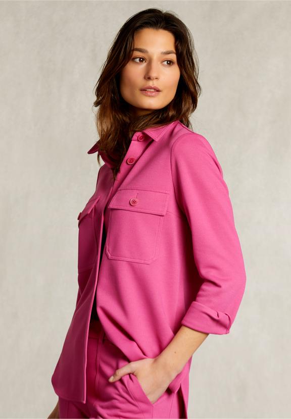 Fushia Oversized Milano Shirt 2 Pockets - Roze