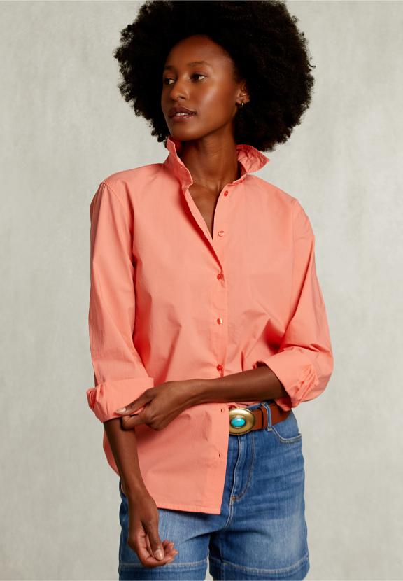 Orange Uni Centered Blouse - Orange