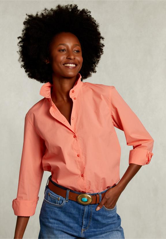 Orange Uni Centered Blouse - Orange