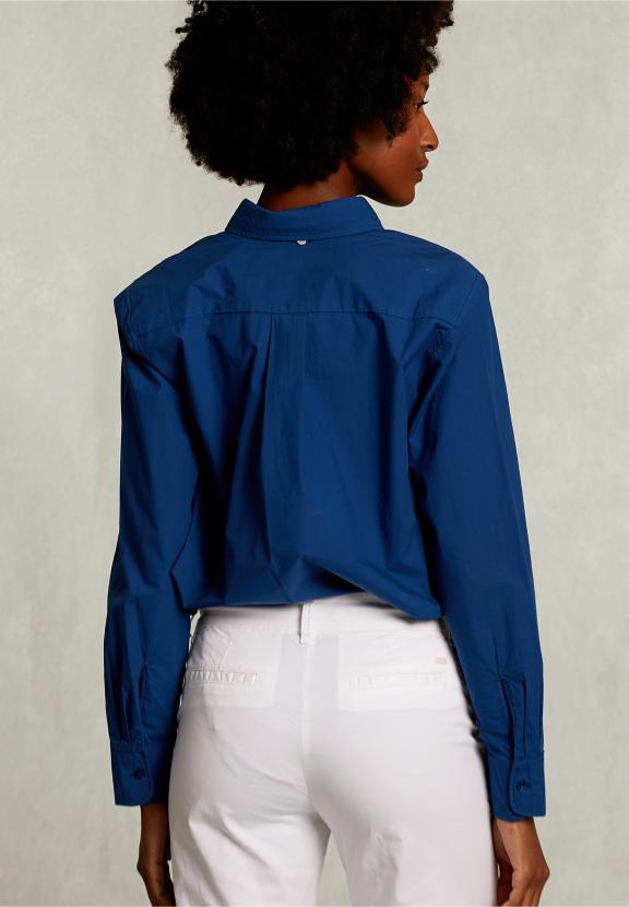 Blue Uni Centered Blouse - Bleu
