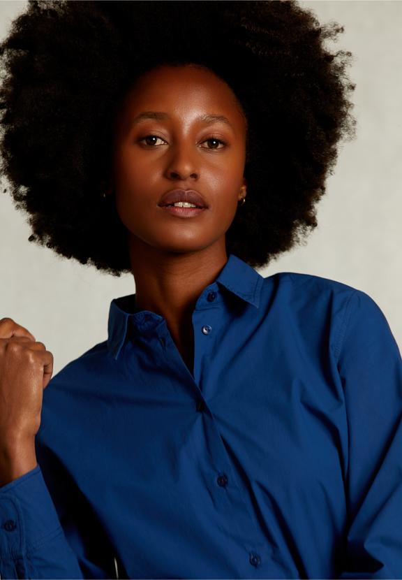Blue Uni Centered Blouse - Blauw