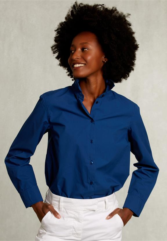 Blue Uni Centered Blouse - Blauw