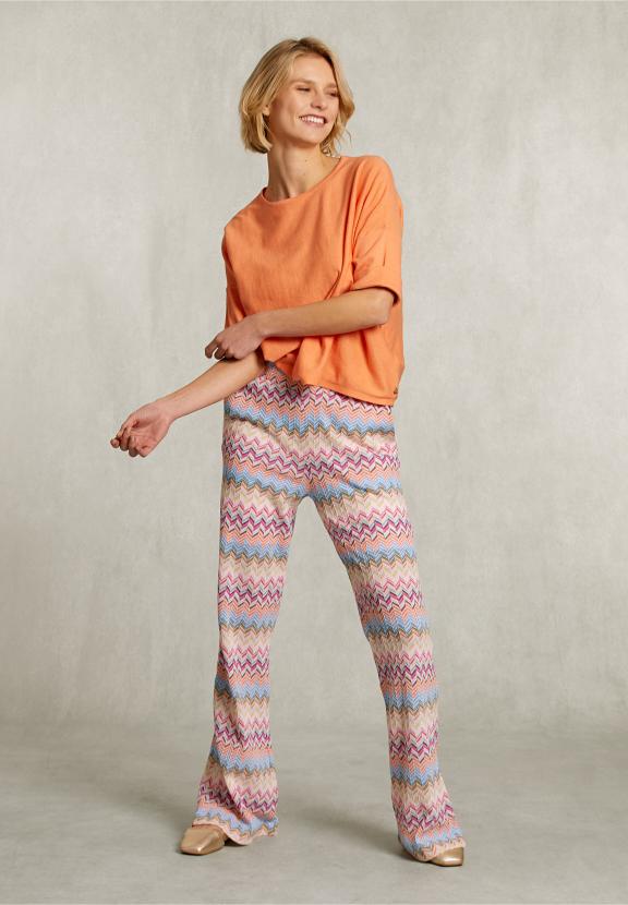 Orange Sweater Ajour On Back - Oranje