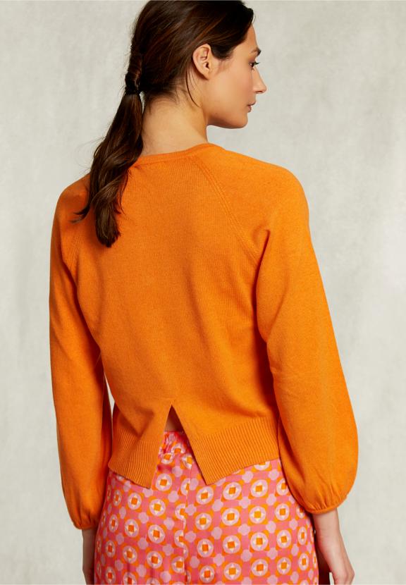 Orange Cardigan With Buttons - Oranje