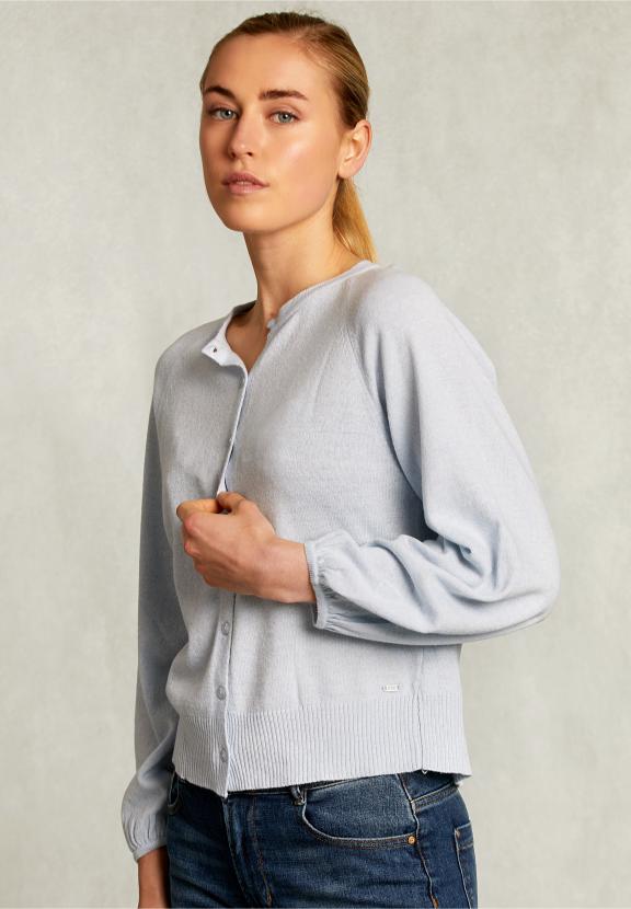 Light Blue Cardigan With Buttons - Blauw