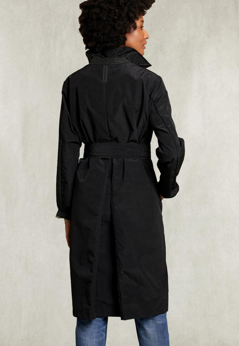 Black Parka Back Pleat With Button - Noir