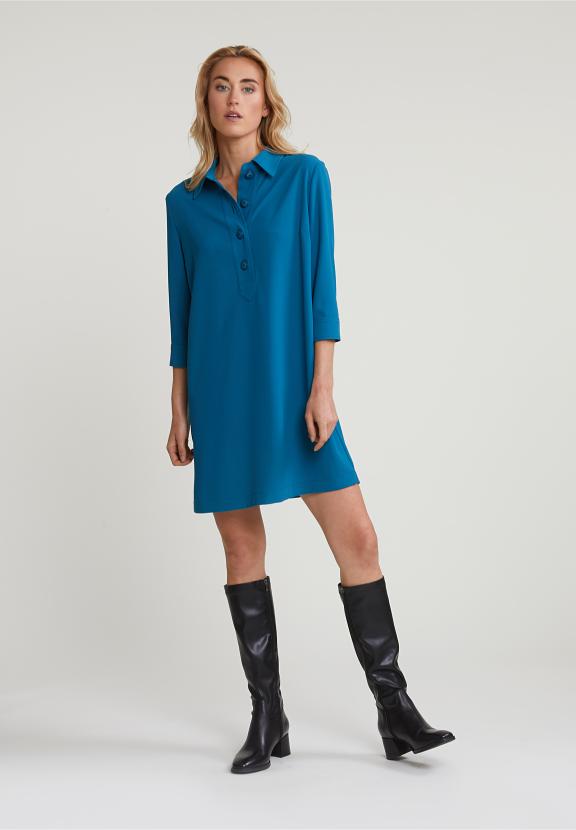 Blue Dress 3/4 Sleeves - Bleu