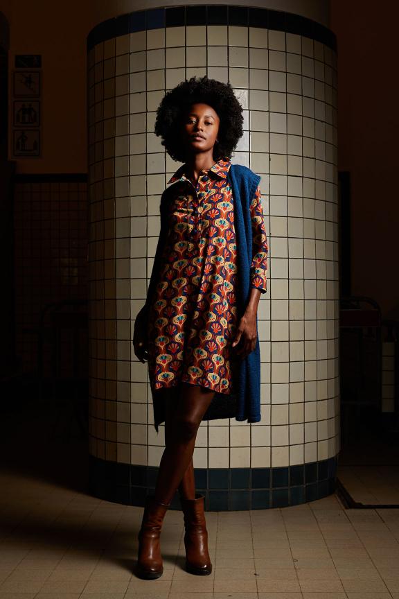 Multi Fantasy Dress 3/4 Sleeves - Multi