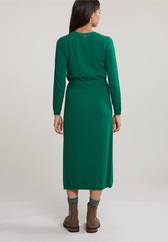Green Long Belted Dress - Groen