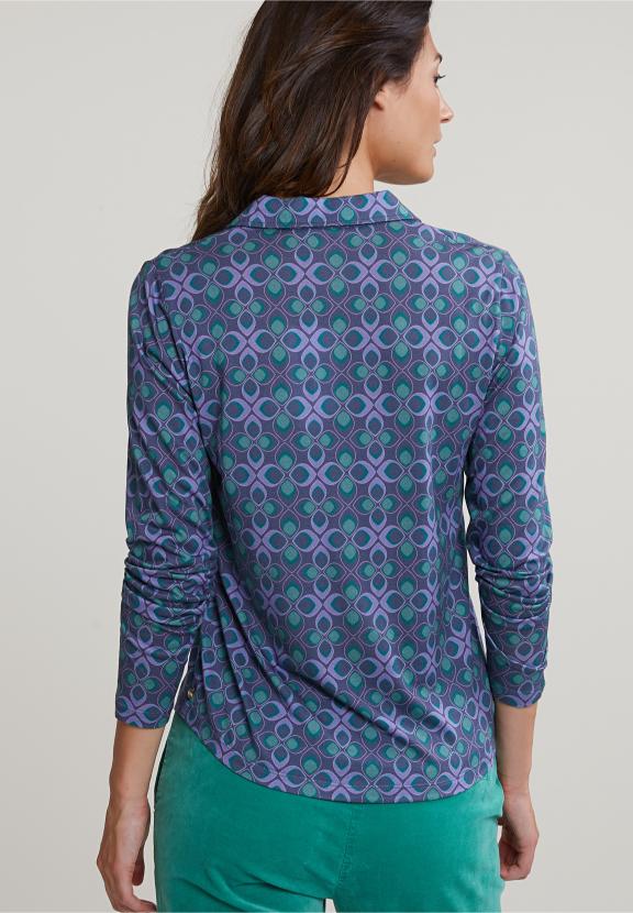 Purple/Green Fantasy V-Neck T-Shirt - Bleu