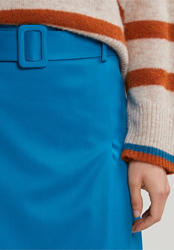 Turquoise Short Belted Skirt - Blauw