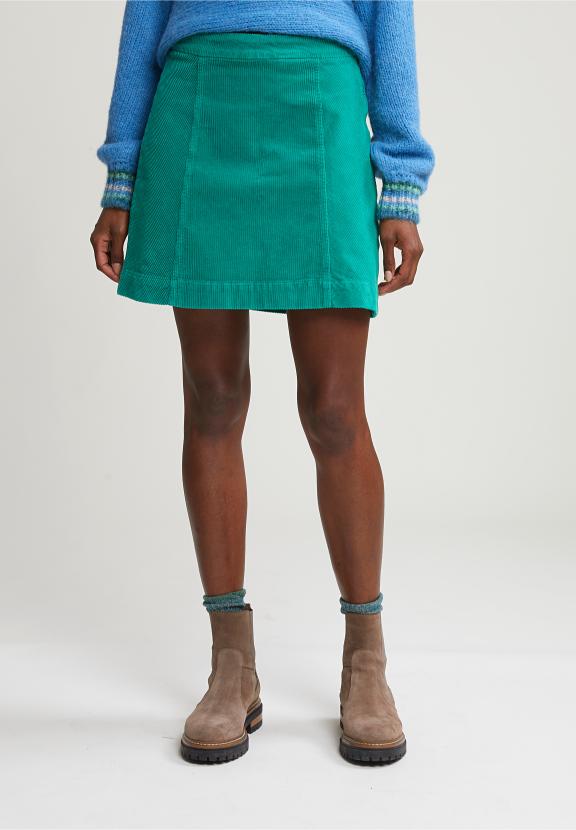 Green Corduroy Short Skirt - Groen
