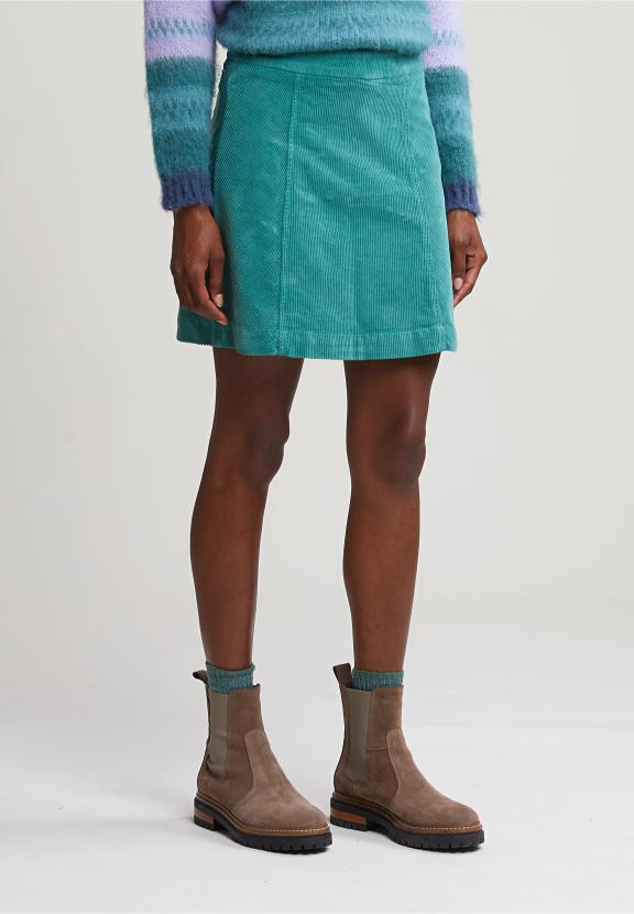 Lake Green Corduroy Short Skirt - Groen