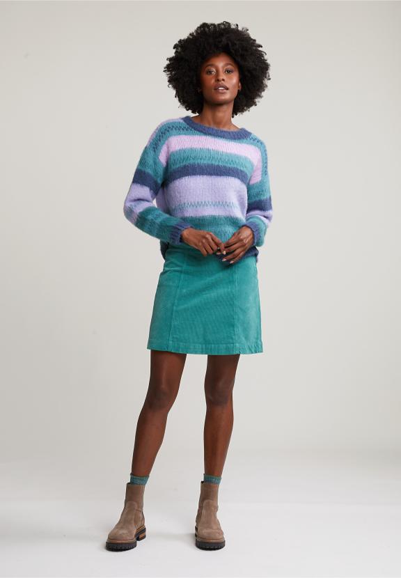 Lake Green Corduroy Short Skirt - Groen