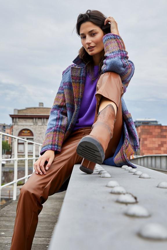 Brown Vegan Leather Pants - Bruin