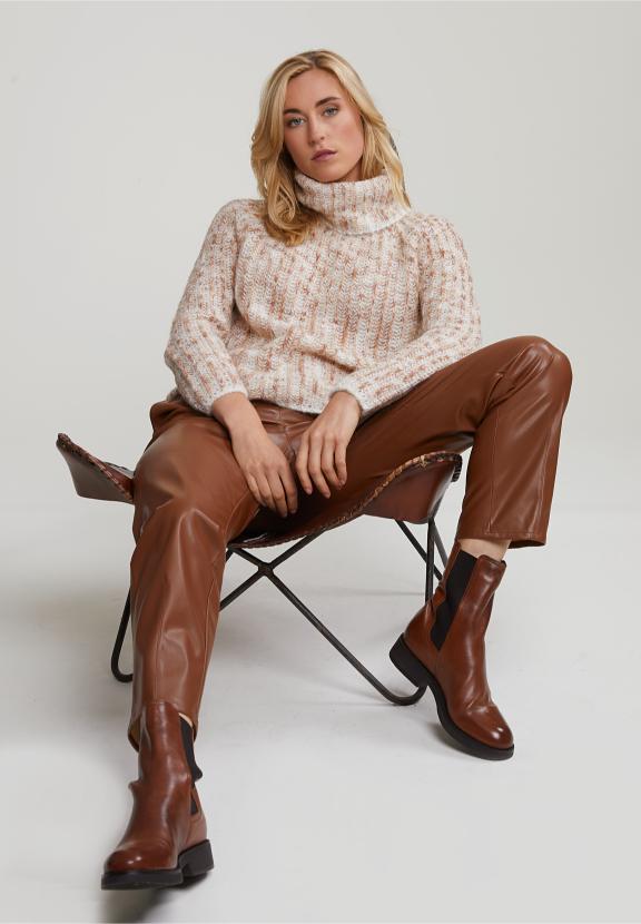 Brown Vegan Leather Pants - Bruin