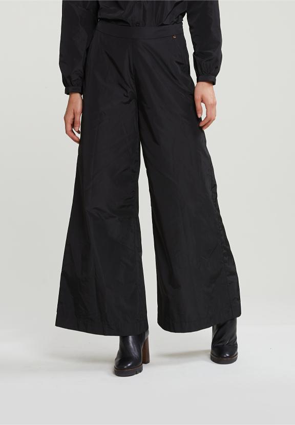 Black Taffeta Loose Pants - Zwart