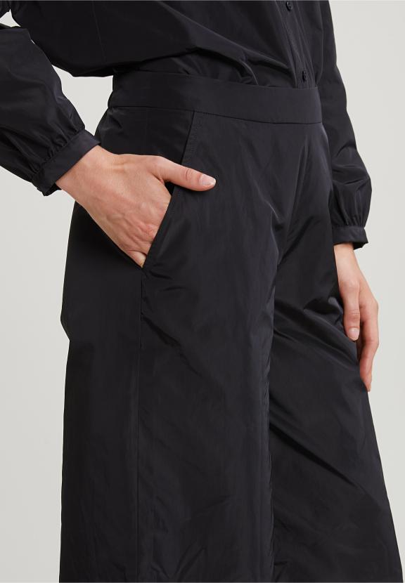 Black Taffeta Loose Pants - Zwart