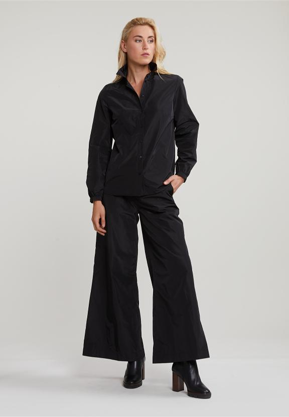 Black Taffeta Loose Pants - Noir