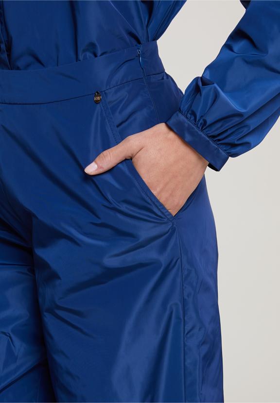 Blue Taffeta Loose Pants - Bleu