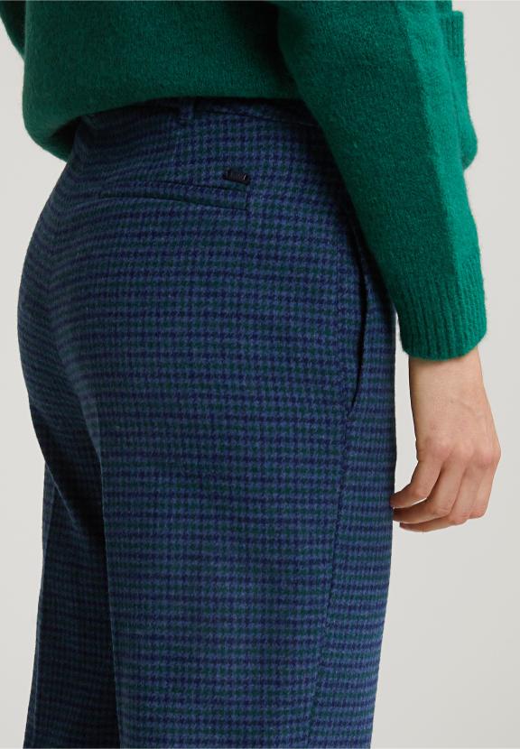 Blue/Green Checked Pants - Blauw