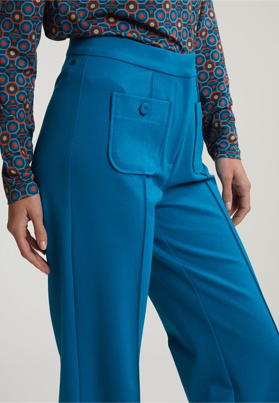 Blue Pants 2 Applied Pockets - Bleu