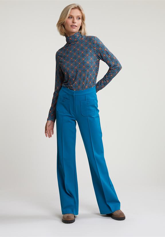 Blue Pants 2 Applied Pockets - Bleu