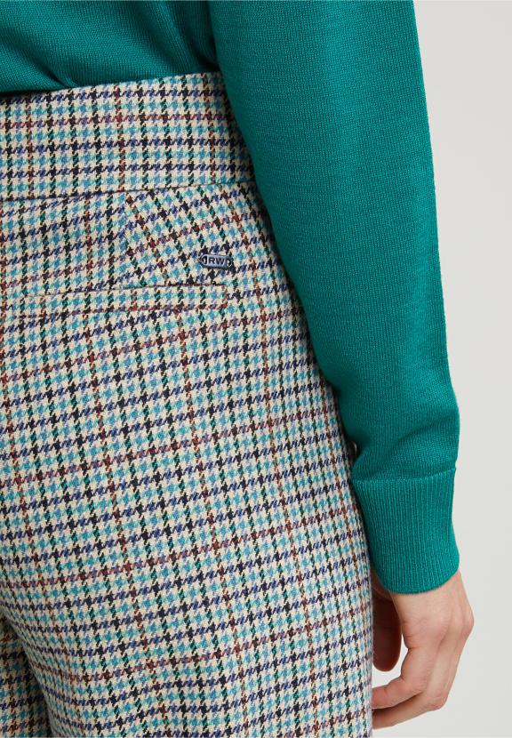 Multi Checked Wide Leg Pants - Multi