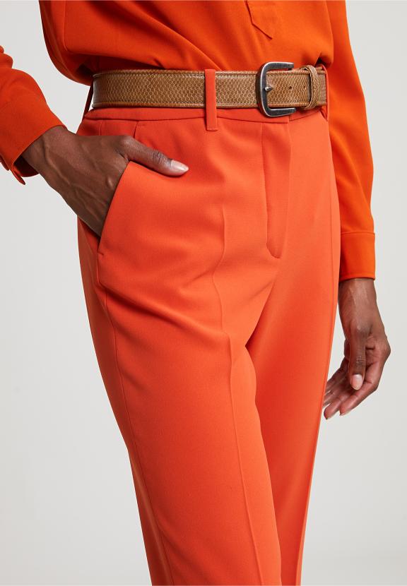 Orange Classic Pants With Side Slit - Oranje