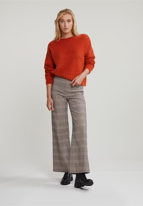 Multi Classic Checked Pants - Marron