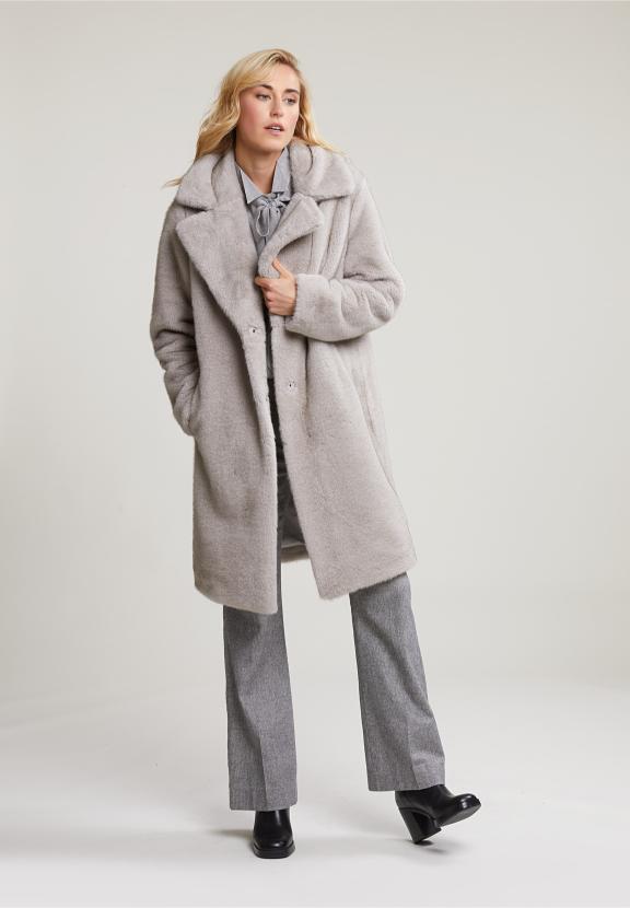 Grey Blouse Fancy Collar - Grijs