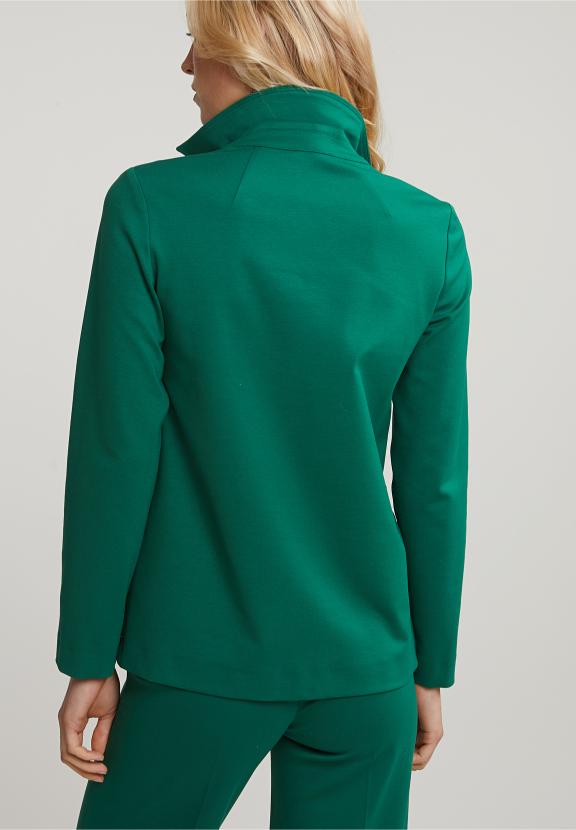 Green V-Neck Blouse Applied Pockets - Groen