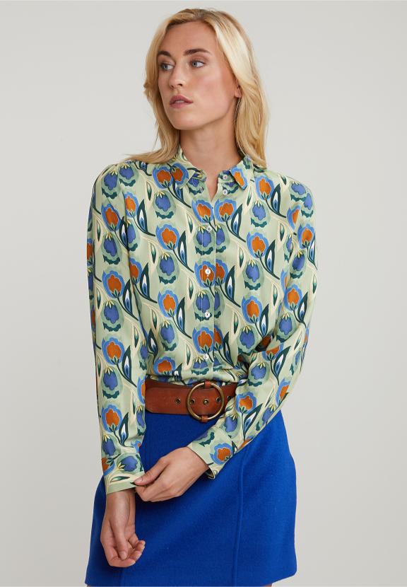 Multi Classic Floral Blouse - Beige