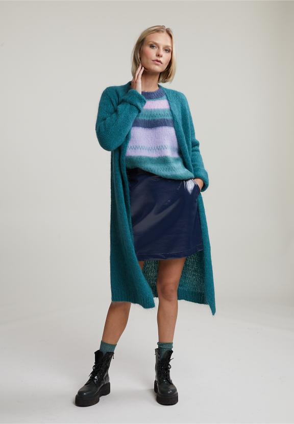 Green V-Neck Cardigan Long Sleeves - Groen
