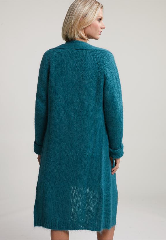 Green V-Neck Cardigan Long Sleeves - Groen