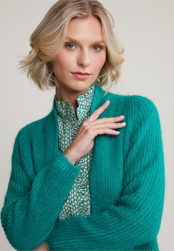 Green Long Cardigan Long Sleeves - Groen