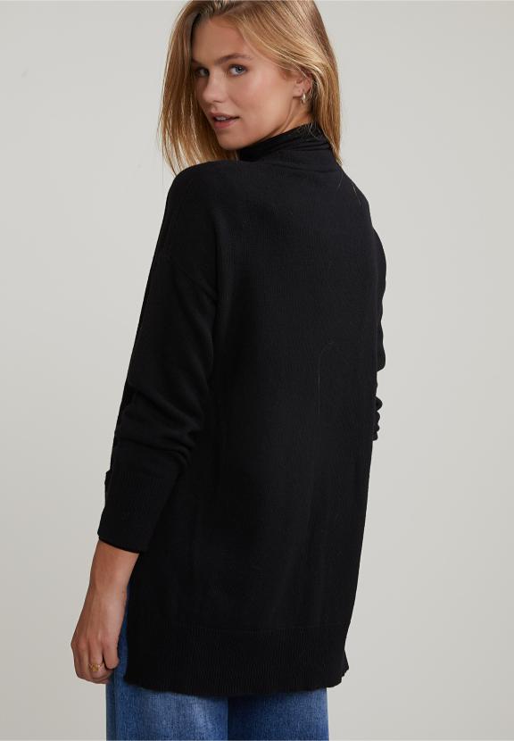 Black V-Neck Buttoned Cardigan 2 Pockets - Noir
