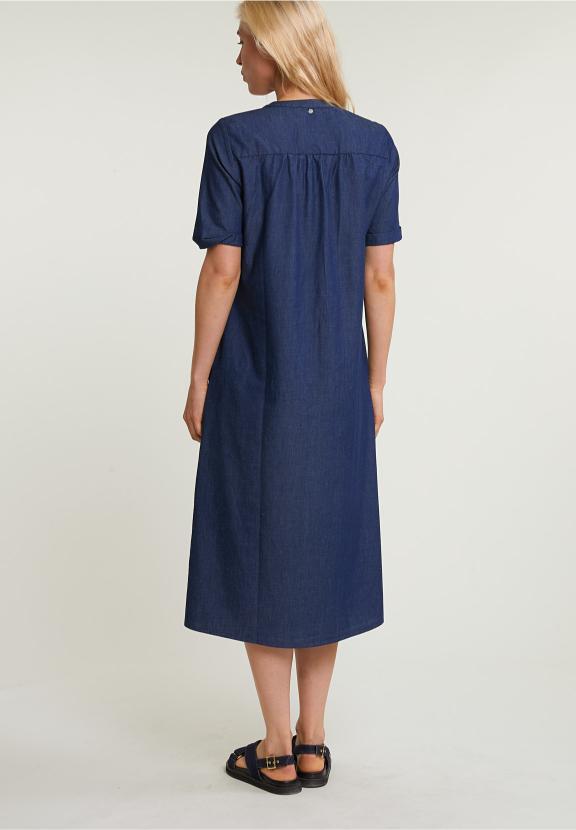 Blue Long Buttoned Dress - Denim